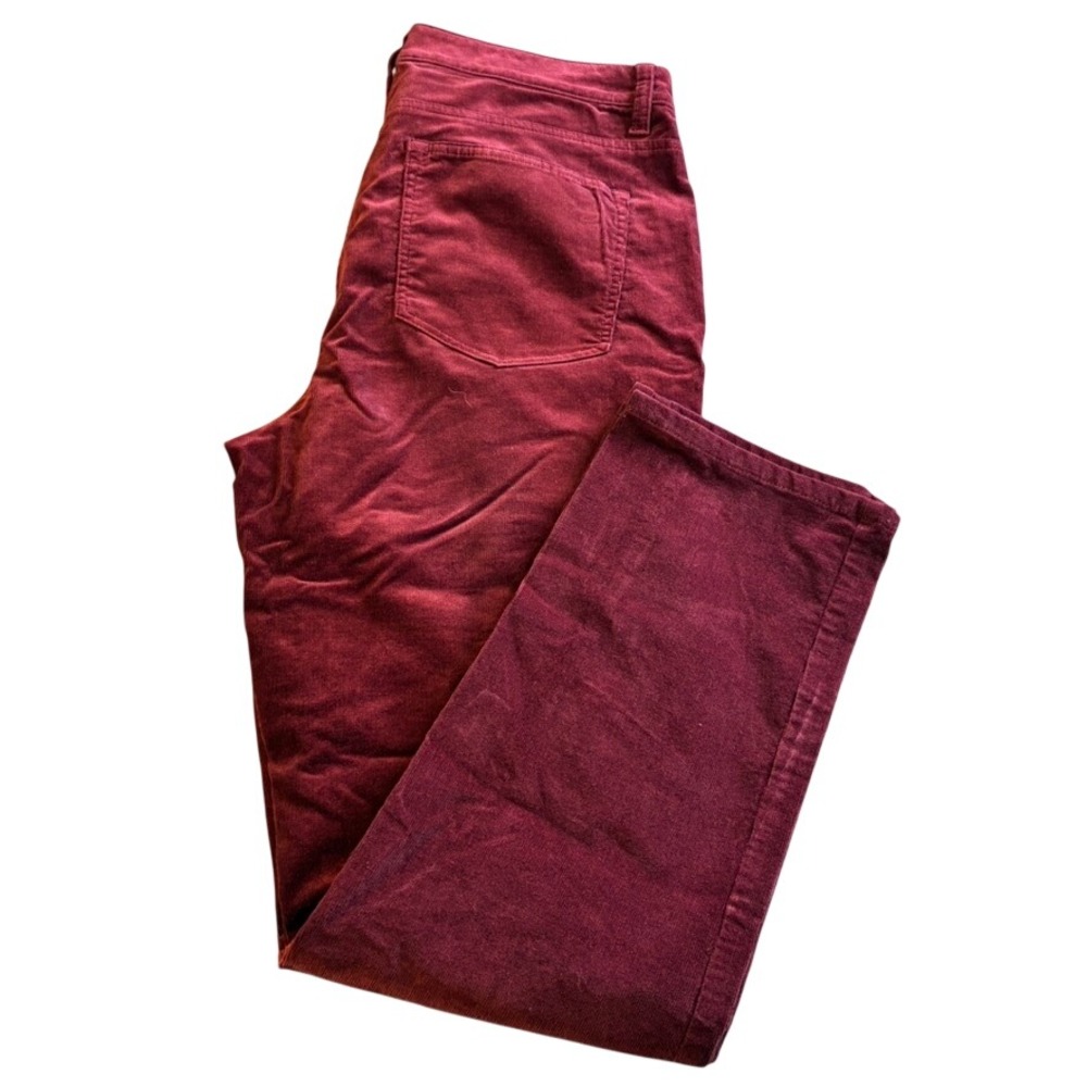 Talbots Women's Burgundy Wine Soft Corduroy Straight Leg‎ Pants Size 12 34x30